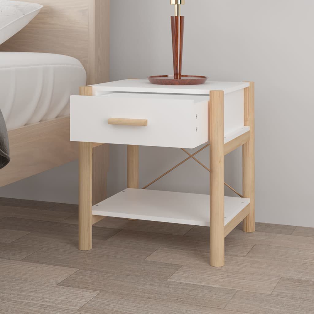 vidaXL Κομοδίνα 2 τεμ. Λευκά 42 x 38 x 45 εκ. από Επεξεργασμένο Ξύλο
