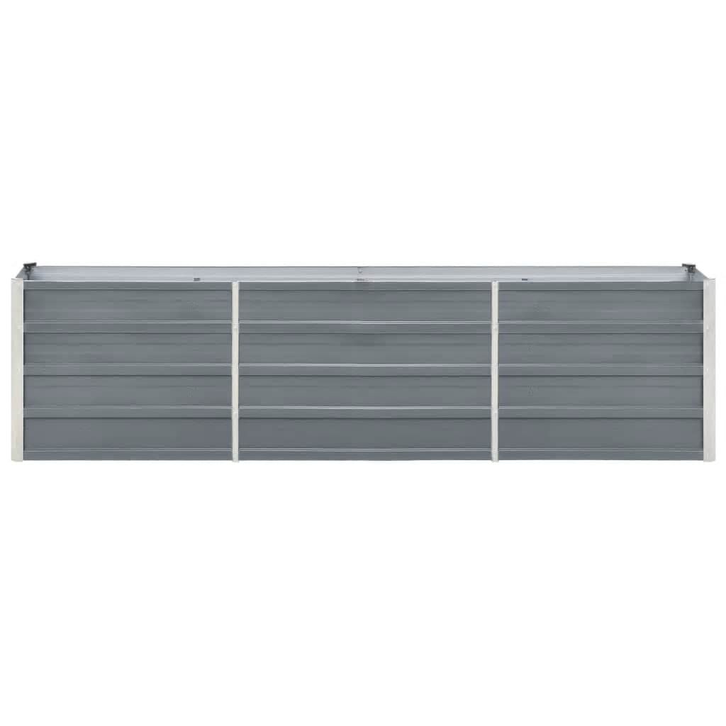 vidaXL Ζαρντινιέρα Υπερυψωμένη Γκρι 240x40x45 εκ. Γαλβανισμ. Χάλυβας