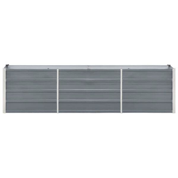 vidaXL Ζαρντινιέρα Υπερυψωμένη Γκρι 240x40x45 εκ. Γαλβανισμ. Χάλυβας