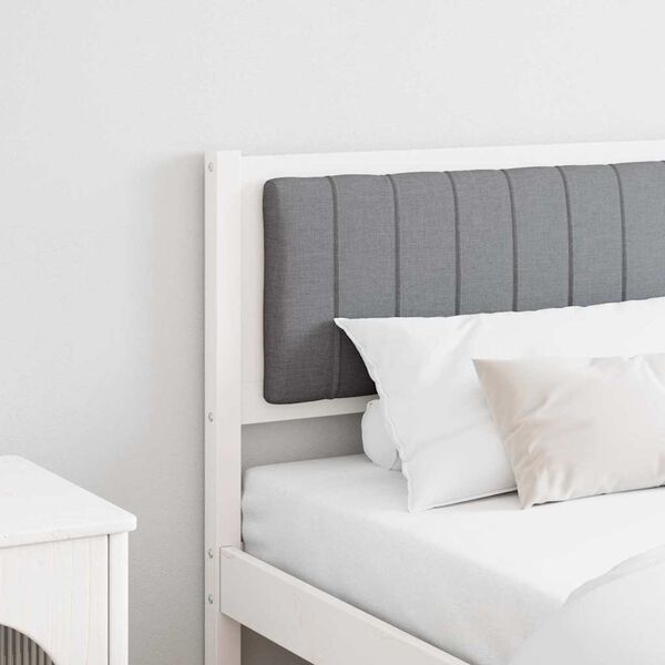 vidaXL Ταπετσαρισμένο κεφαλάρι Λευκό 180 cm Στερεά ξυλεία πεύκου