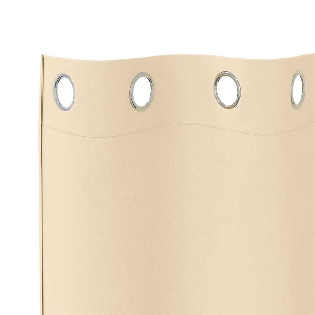 vidaXL Κουρτίνες με κουρτίνες 2 pcs Κρεμ Πολυεστέρας