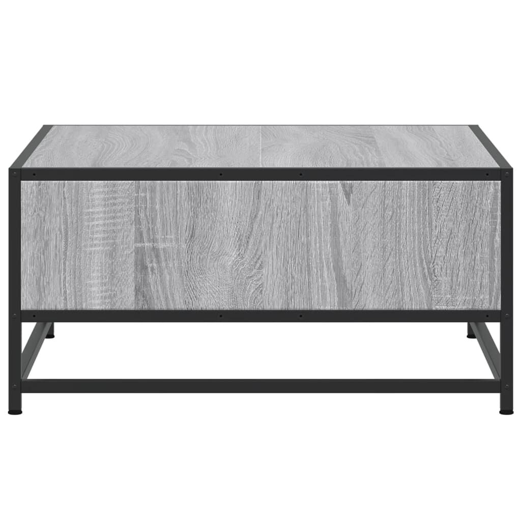 vidaXL Τραπεζάκι Σαλονιού Γκρι Sonoma 60,5x60,5x30εκ Επεξ.Ξύλο/Μέταλλο