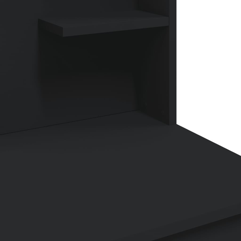vidaXL Μπουντουάρ με LED Φώτα Μαύρο 96x40x142 εκ.
