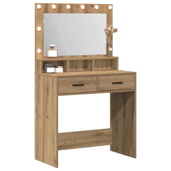vidaXL &Tau;&rho;&alpha;&pi;έ&zeta;&iota; &pi;&epsilon;&rho;&iota;&pi;&omicron;ί&eta;&sigma;&eta;&sigmaf; &mu;&epsilon; &sigma;&upsilon;&rho;&tau;ά&rho;&iota; Artisan Oak 79 x 41 x 135 &epsilon;&kappa;.