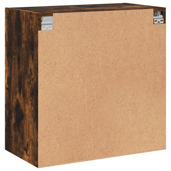 vidaXL Ντουλάπι Τοίχου Καπνιστή Δρυς 68x37x68,5 εκ. Γυάλινες Πόρτες