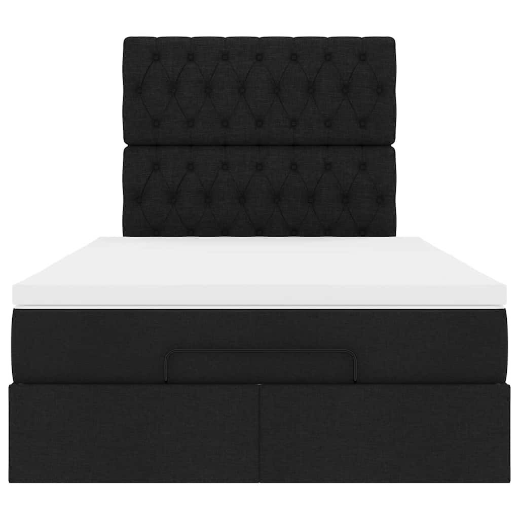 vidaXL Οθωμανικό κρεβάτι με στρώμα Μαύρο 120x200cm Ύφασμα