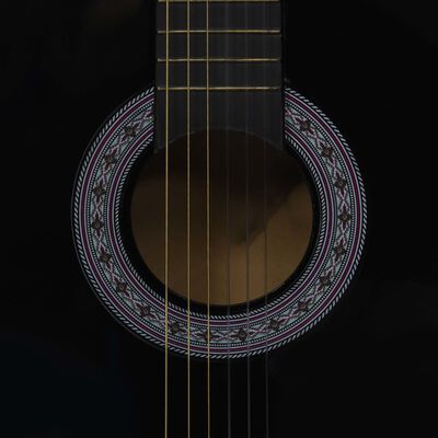 vidaXL Κλασική Κιθάρα Σετ 8 Τεμαχίων για Αρχάριους Μαύρο 3/4 36"