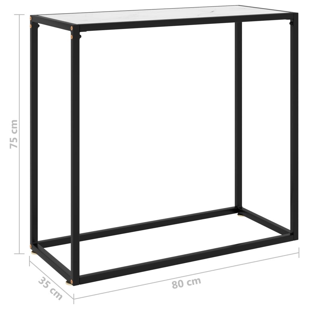 vidaXL Τραπέζι Κονσόλα Λευκό 80 x 35 x 75 εκ. από Ψημένο Γυαλί