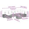 vidaXL Σετ Καναπέ Κήπου με μαξιλάρι 8 pcs Μαύρο Πολυ ράταν