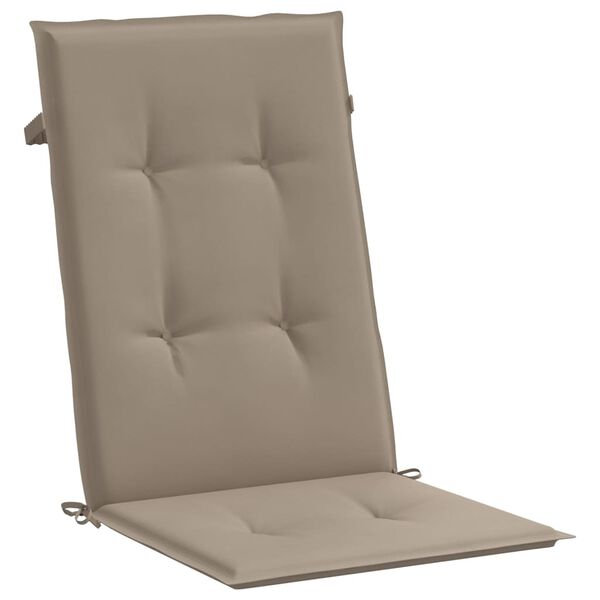 vidaXL Μαξιλάρια Καρέκλας Κήπου με Πλάτη 4 τεμ. Taupe 120x50x3 εκ.