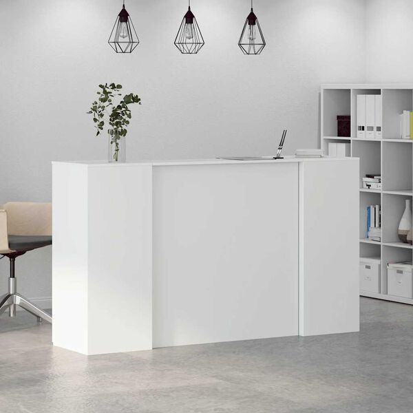 Γραφείο υποδοχής vidaXL Λευκό 180x50x103,5 cm Κατασκευασμένο ξύλο