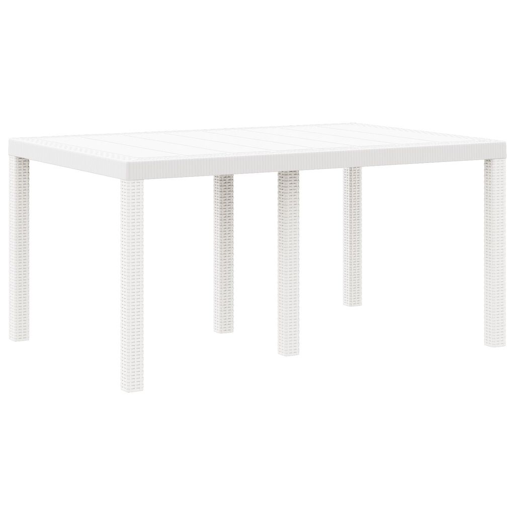 vidaXL Κήπου Τραπέζι Λευκό 150x100x73 εκ Πλαστικό Ράττα