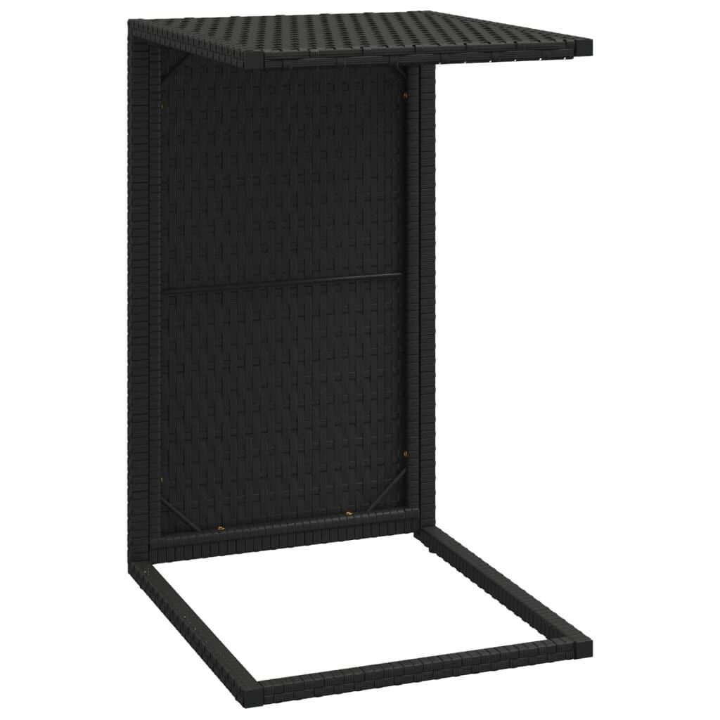 vidaXL Τραπέζι Πτυσσόμενο Γ Μαύρο 40 x 35 x 60 εκ. από Συνθετικό Ρατάν