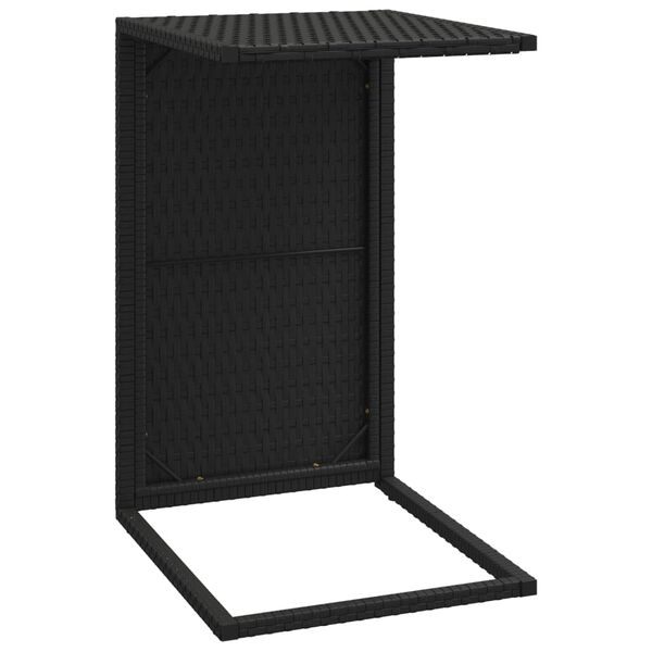 vidaXL Τραπέζι Πτυσσόμενο Γ Μαύρο 40 x 35 x 60 εκ. από Συνθετικό Ρατάν