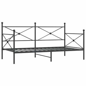 vidaXL Κρεβάτι ημέρας χωρίς στρώμα Μαύρο 100x190 cm Ατσάλι
