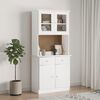 vidaXL Πάνω Ντουλάπι-Βιτρίνα ALTA Λευκό 77x30x92 εκ. Μασίφ Ξύλο Πεύκου