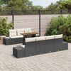 vidaXL Σέτ φαγητού για κήπο 8 pcs Μαύρο και Κρέμα 100 x 55 x 73 εκ