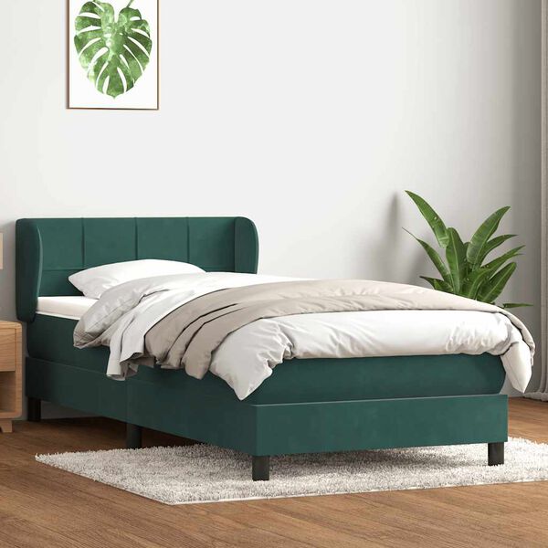 vidaXL Box Spring &kappa;&rho;&epsilon;&beta;ά&tau;&iota; &mu;&epsilon; &sigma;&tau;&rho;ώ&mu;&alpha; &sigma;&kappa;&omicron;ύ&rho;&omicron; &pi;&rho;ά&sigma;&iota;&nu;&omicron; 90x220 cm Velvet