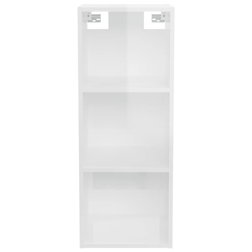 vidaXL Ντουλάπι Τοίχου Γυαλιστερό Λευκό 34,5x32,5x90 εκ. Επεξεργ. Ξύλο