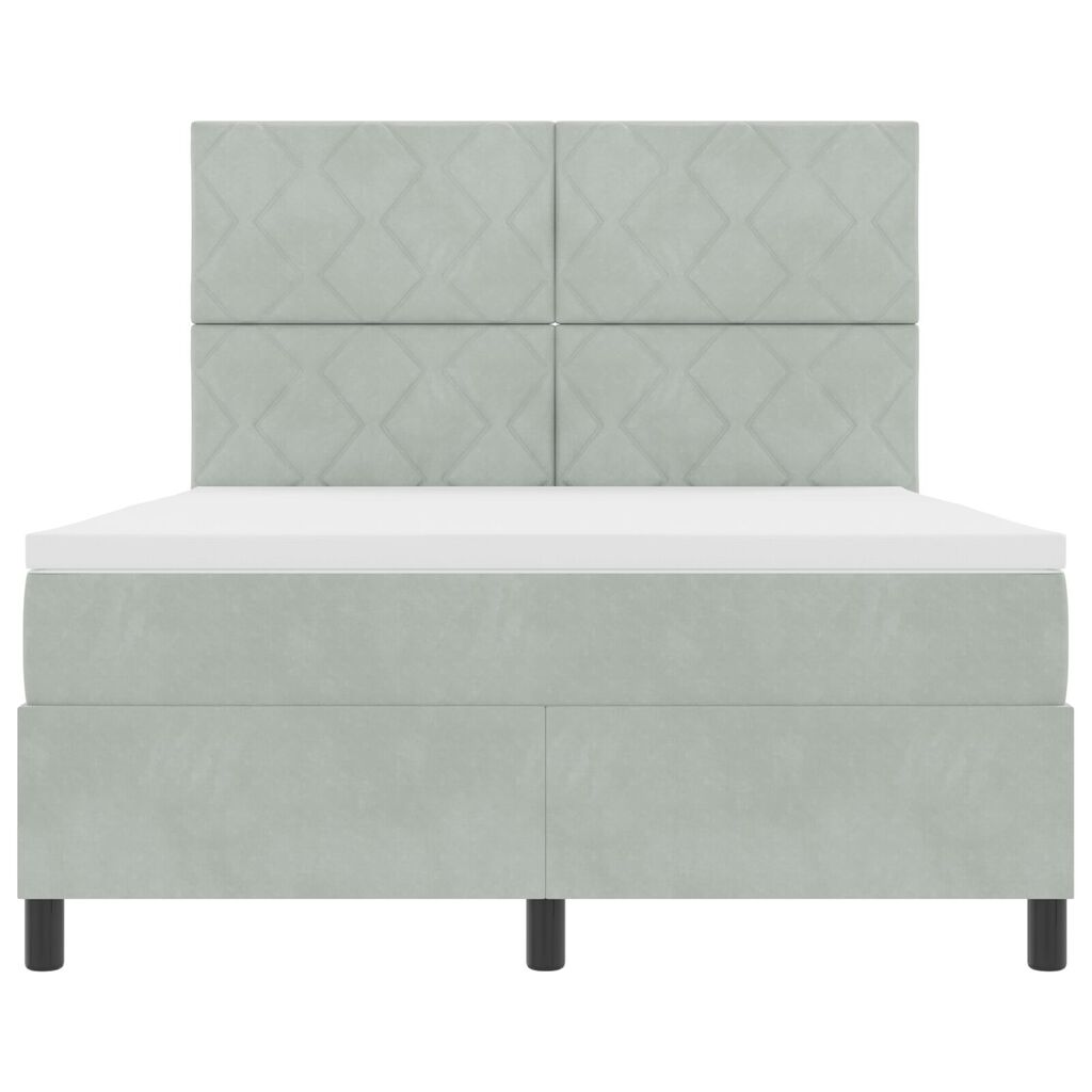 vidaXL Κρεβάτι με Στρώμα Light Grey 160x200 cm Βελούδο