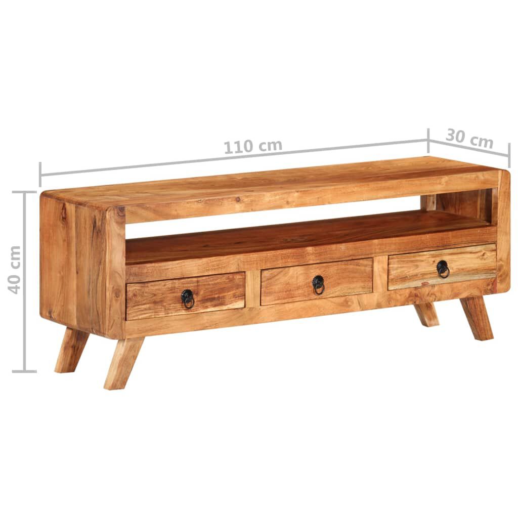 vidaXL Έπιπλο Τηλεόρασης 110 x 30 x 40 εκ. από Μασίφ Ξύλο Ακακίας
