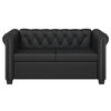 vidaXL Καναπές Διθέσιος Chesterfield Μαύρος από Συνθετικό Δέρμα