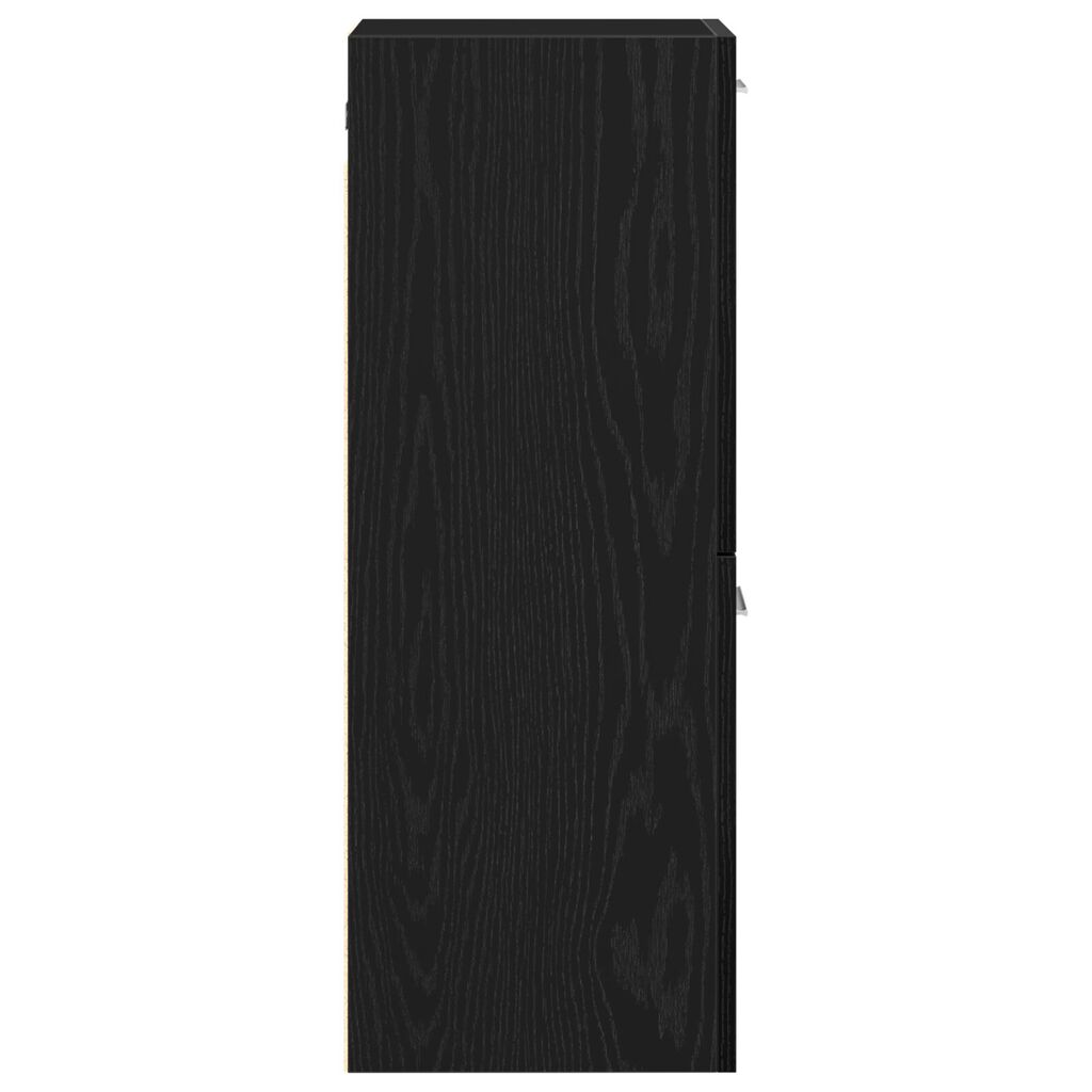 vidaXL Ντουλάπι Τοίχου Μπάνιου Μαύρη Δρυς 30x30x80 εκ, Κατασκευασμένο από Ξύλο