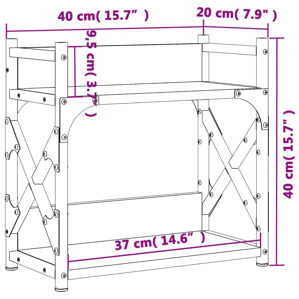 vidaXL Βάση Εκτυπωτή 2 Επιπέδων Καπνιστή Δρυς 40x20x40 εκ Επεξ. Ξύλο