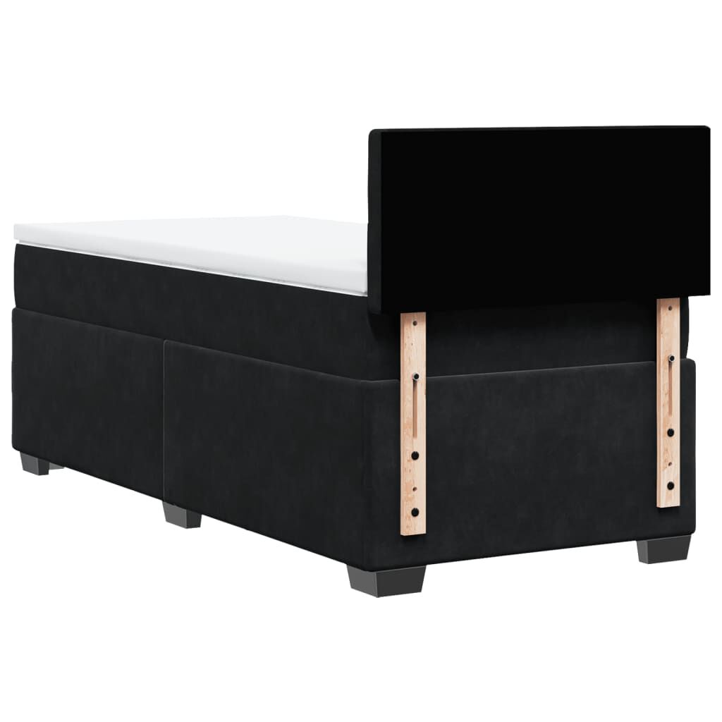 vidaXL Κρεβάτι Boxspring με Στρώμα Μαύρο 100x200 εκ. Βελούδινο