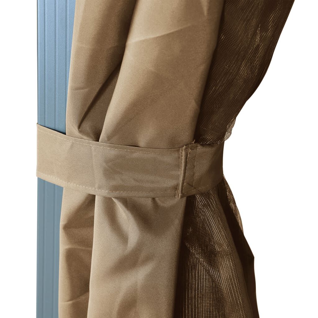 vidaXL Κιόσκι με Κουρτίνα Taupe 300 x 300 εκ. Αλουμινίου