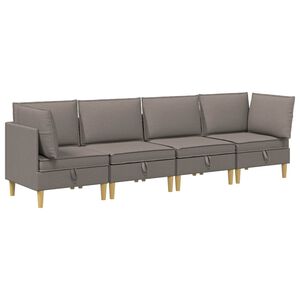 vidaXL &Sigma;&epsilon;&tau; &Epsilon;&pi;ί&pi;&lambda;&omega;&nu; &Sigma;&alpha;&lambda;&omicron;&nu;&iota;&omicron;ύ &mu;&epsilon; &mu;&alpha;&xi;&iota;&lambda;ά&rho;&iota; 4 pcs Taupe Ύ&phi;&alpha;&sigma;&mu;&alpha;