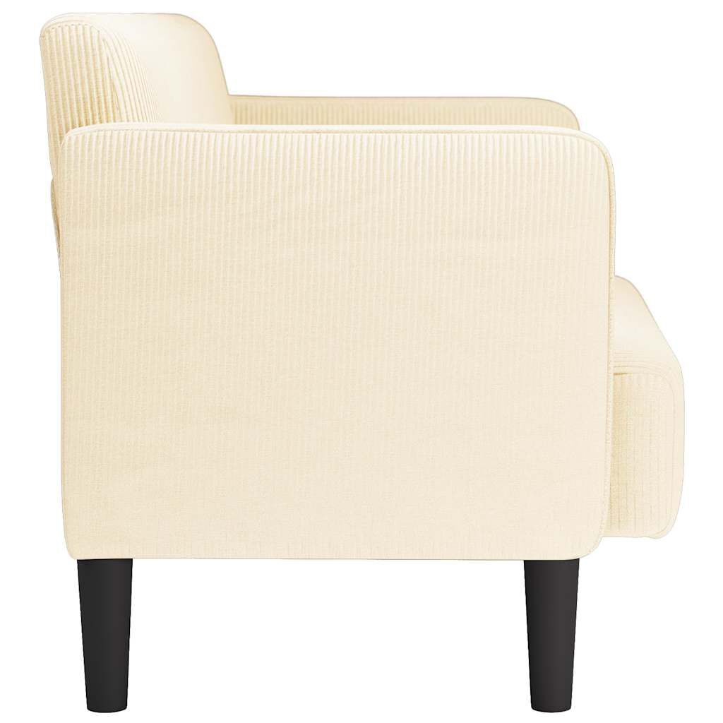 vidaXL Καναπές Loveseat Κρεμ 109 εκ. ύφασμα Corduroy