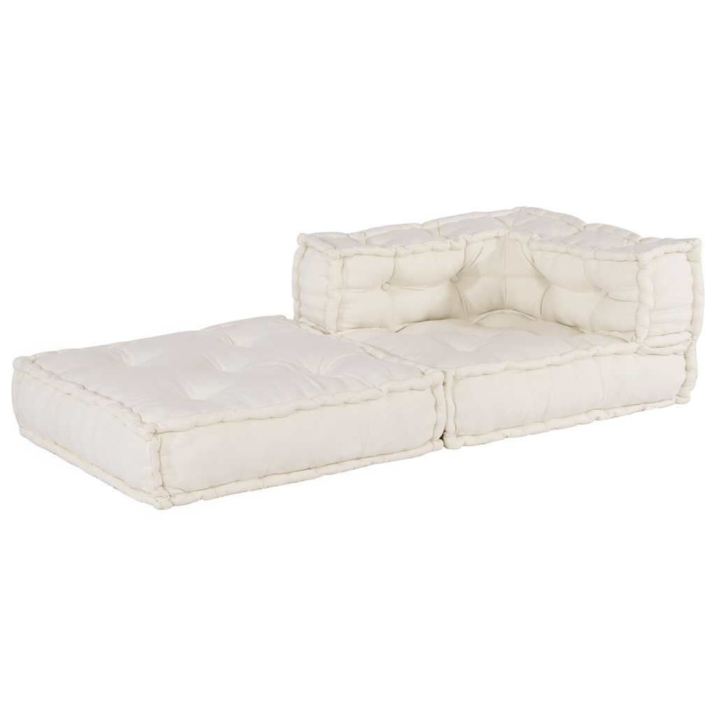 vidaXL Modular Pouffe Cream 70x70x54 ύφασμα
