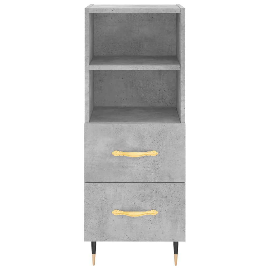 vidaXL Ντουλάπι Γκρι Σκυροδέματος 34,5x34x180 εκ. Επεξεργασμένο Ξύλο