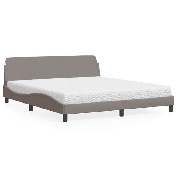 vidaXL Κρεβάτι Taupe 180x200 εκ. Υφασμάτινο