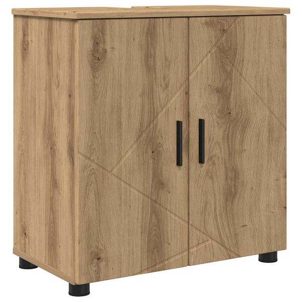 vidaXL Ντουλάπι Μπάνιου με ράφι με πόρτα artisan δρυς 61 x 35 x 64 εκ.