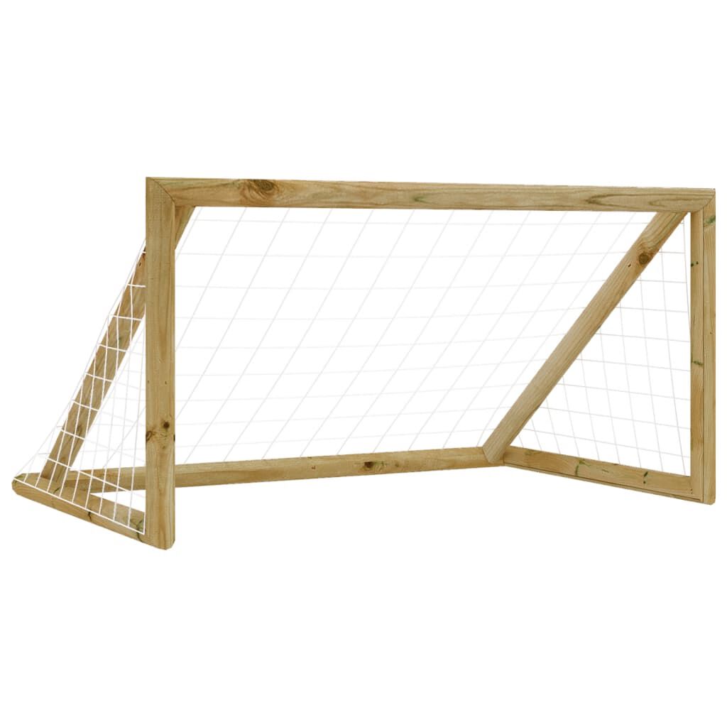 vidaXL Τέρμα Ποδοσφαίρου με Δίχτυ 160x80x100 εκ. Εμποτισμ. Ξύλο Πεύκου