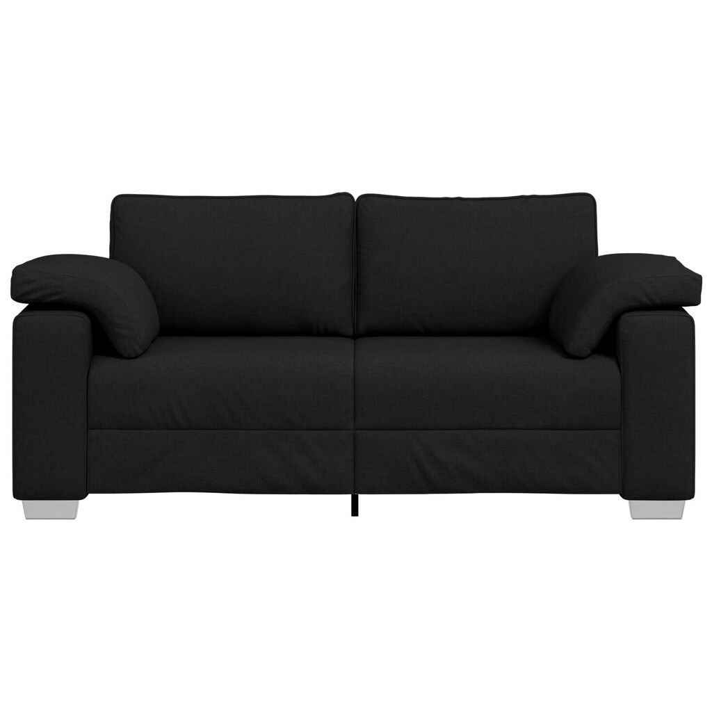 vidaXL Μαύρος Καναπές Loveseat 140 εκ Υφασμάτινος