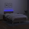 vidaXL &Kappa;&rho;&epsilon;&beta;ά&tau;&iota; Boxspring &mu;&epsilon; &Sigma;&tau;&rho;ώ&mu;&alpha; & LED Taupe 120x200 &epsilon;&kappa;. &Upsilon;&phi;&alpha;&sigma;&mu;ά&tau;&iota;&nu;&omicron;
