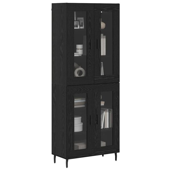 vidaXL Highboard 2 pcs &Mu;&alpha;ύ&rho;&eta; &Omicron;&xi;&upsilon;ά &Sigma;ύ&nu;&theta;&epsilon;&tau;&omicron; &Xi;ύ&lambda;&omicron; &kappa;&alpha;&iota; &Gamma;&upsilon;&alpha;&lambda;ί