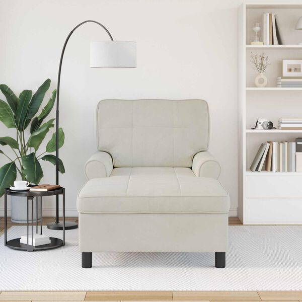 vidaXL Χαλάρωση με μαξιλάρι Κρεμ 91 x 157 x 91 εκ. Βελούδο