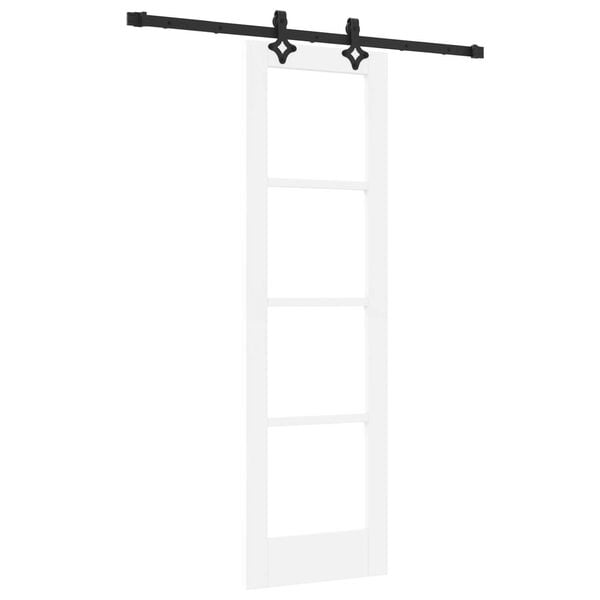 vidaXL Συρόμενη Πόρτα Λευκό 61 x 198.5 εκ. Ξύλο και μέταλλο