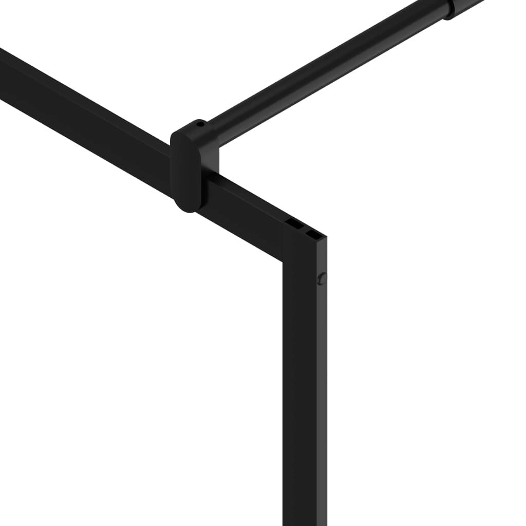 vidaXL Διαχωριστικό Ντους με Ράφι Μαύρο 100x195εκ. Γυαλί ESG&Αλουμίνιο