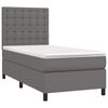 vidaXL Κρεβάτι Boxspring με Στρώμα Γκρι 80 x 200 εκ. Συνθετικό Δέρμα