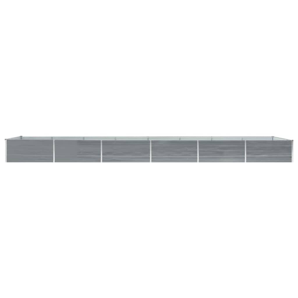 vidaXL Ζαρντινιέρα Υπερυψωμένη Γκρι 600x80x45 εκ. Γαλβαν. Χάλυβας