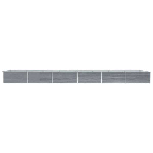 vidaXL Ζαρντινιέρα Υπερυψωμένη Γκρι 600x80x45 εκ. Γαλβαν. Χάλυβας