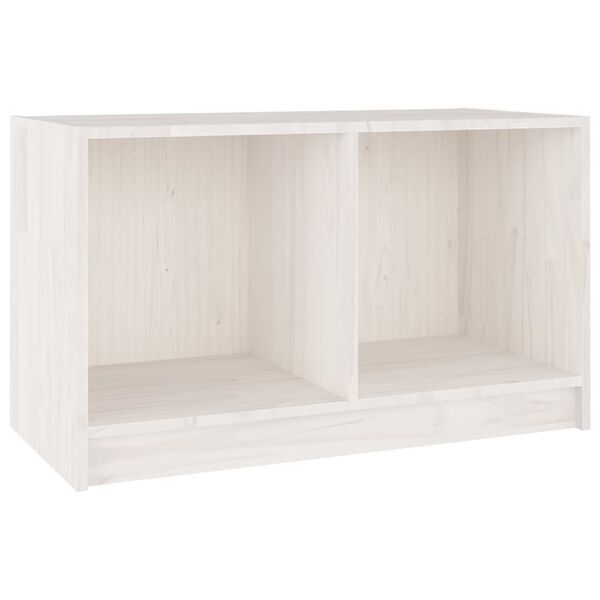 vidaXL Έπιπλο Τηλεόρασης Λευκό 70 x 33 x 42 εκ. από Μασίφ Ξύλο Πεύκου