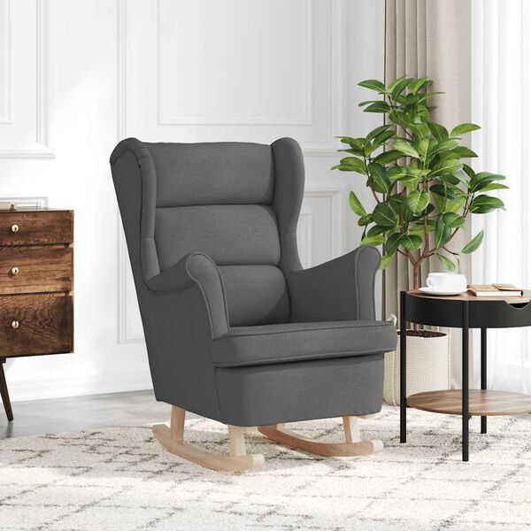 vidaXL Κουνιστή καρέκλα σκούρο γκρι 74x90x102 cm Ύφασμα