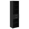 vidaXL Highboard &Mu;&alpha;ύ&rho;&eta; &Omicron;&xi;&upsilon;ά 50 x 42,5 x 185 &epsilon;&kappa;. &Epsilon;&pi;&epsilon;&xi;&epsilon;&rho;&gamma;&alpha;&sigma;&mu;έ&nu;&omicron; &Xi;ύ&lambda;&omicron;