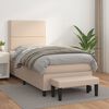 vidaXL Κρεβάτι Boxspring με Στρώμα Καπουτσίνο 90x190εκ.από Συνθ. Δέρμα